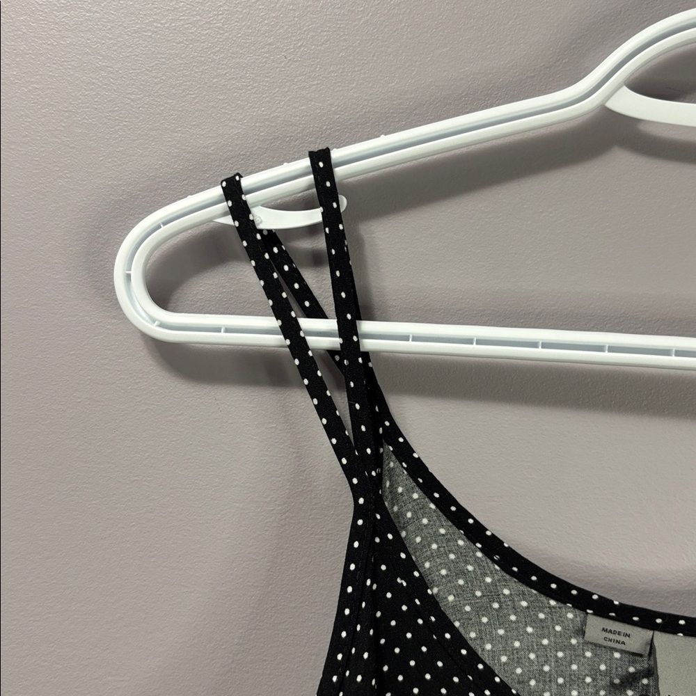 NWT Vero Moda Black White Polka Dot Double Strap Tank Top Medium - Picture 4 of 5